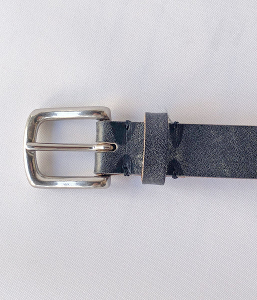 INTERIM/25mm OAK BARK LEATHER BELT (BLACK)