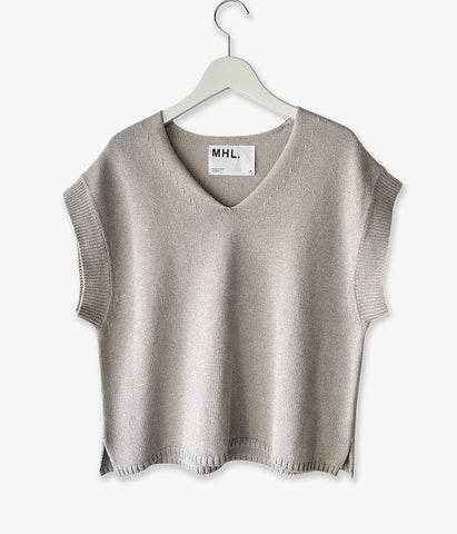 MHL./WA-SHI COTTON KNIT VEST WOMENS (GREY)