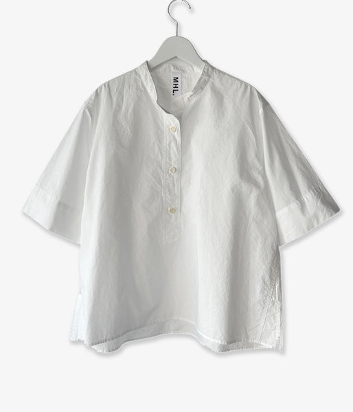 MHL./COTTON RAMIE POPLIN SS SHIRT WOMENS (WHITE)
