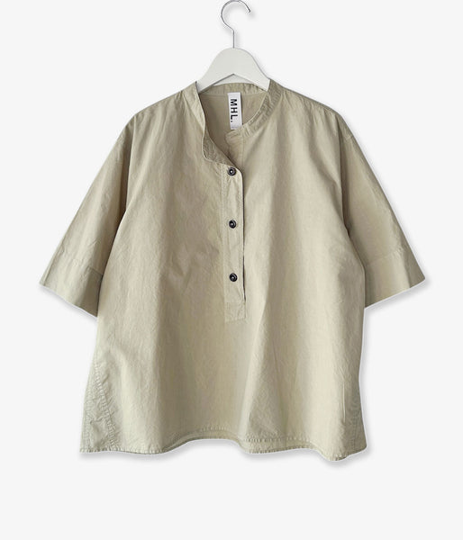 MHL./COTTON RAMIE POPLIN SS SHIRT WOMENS (PALE GREEN)