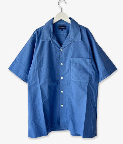 DESCENDANT/S WIND OPEN COLLAR SS SHIRT PIGMENT DYE (BLUE)