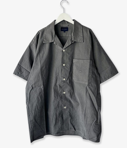 DESCENDANT/S WIND OPEN COLLAR SS SHIRT PIGMENT DYE (GRAY)