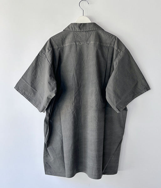 DESCENDANT/S WIND OPEN COLLAR SS SHIRT PIGMENT DYE (GRAY)