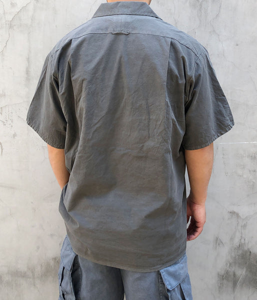 DESCENDANT/S WIND OPEN COLLAR SS SHIRT PIGMENT DYE (GRAY)