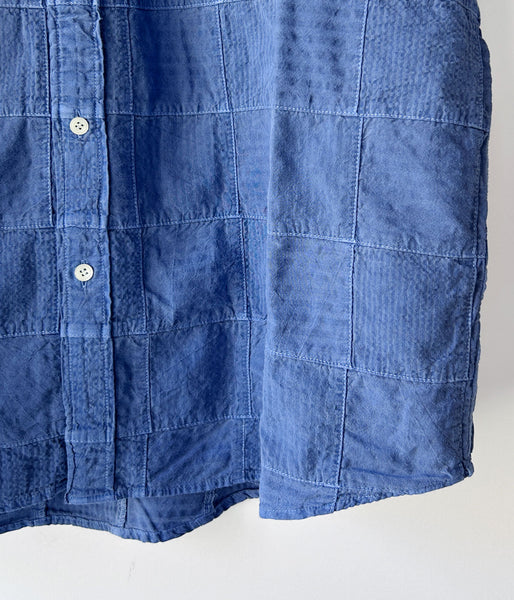 DESCENDANT/DISTRIBUTION PATCHWORK SS SHIRT PIGMENT DYE (BLUE)
