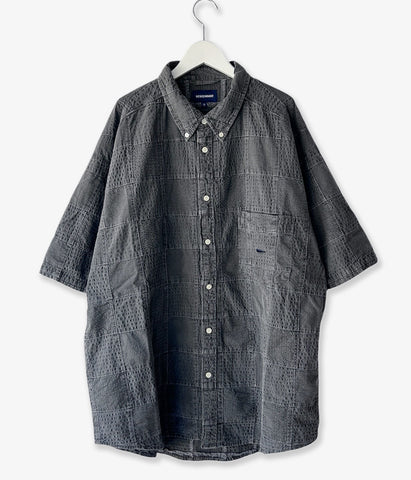 DESCENDANT/DISTRIBUTION PATCHWORK SS SHIRT PIGMENT DYE (GRAY)