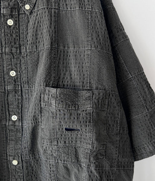 DESCENDANT/DISTRIBUTION PATCHWORK SS SHIRT PIGMENT DYE (GRAY)