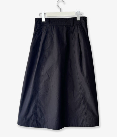 MHL./FINE COMPACT COTTON POPLIN SKIRT (BLACK)