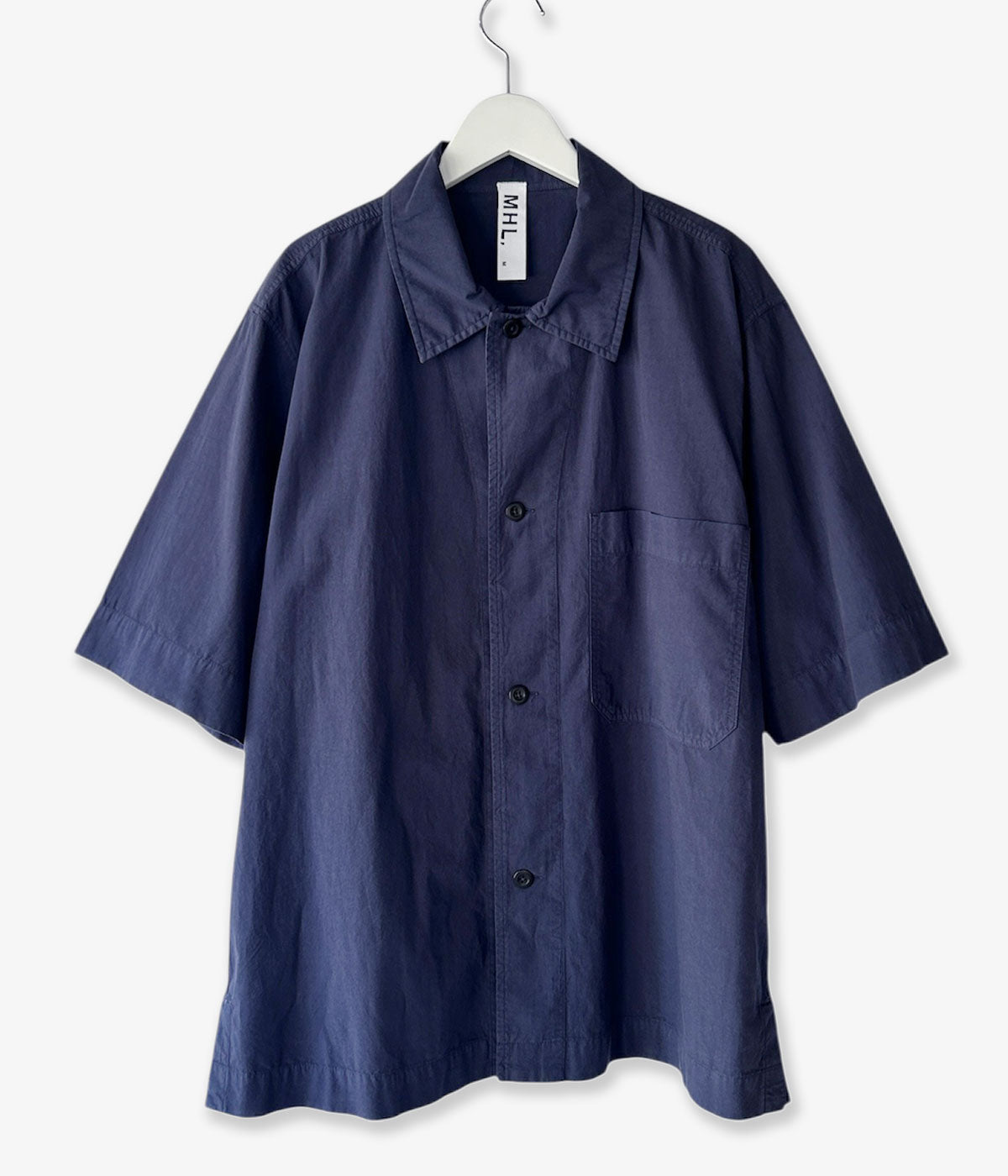 MHL./ORGANIC COTTON SHIRTING SHIRT (NAVY)