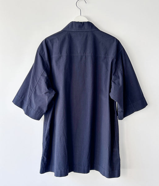 MHL./ORGANIC COTTON SHIRTING SHIRT (NAVY)