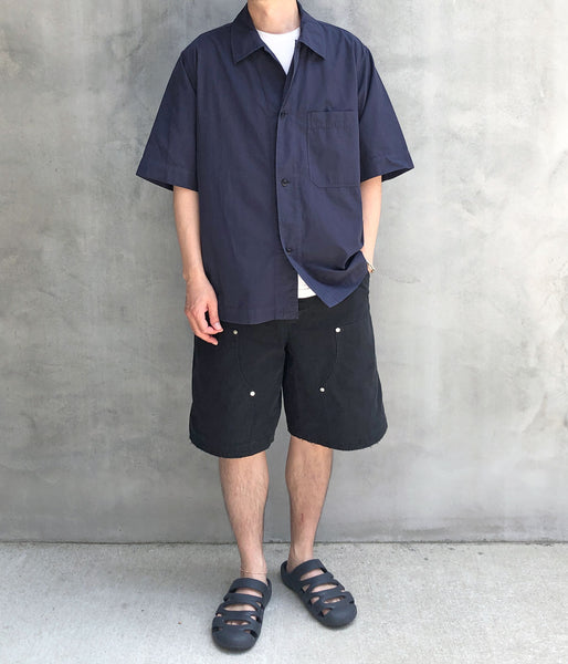 MHL./ORGANIC COTTON SHIRTING SHIRT (NAVY)