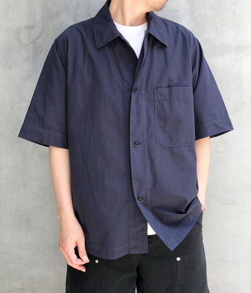 MHL./ORGANIC COTTON SHIRTING SHIRT (NAVY)