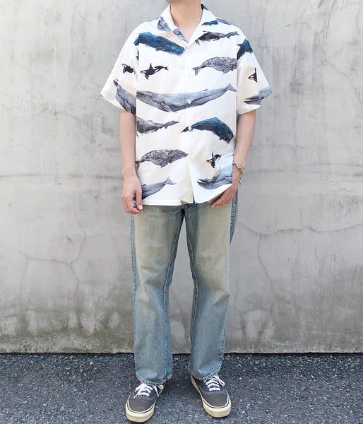 DESCENDANT/SEAFARERS TEXTILE SS SHIRT (WHITE)