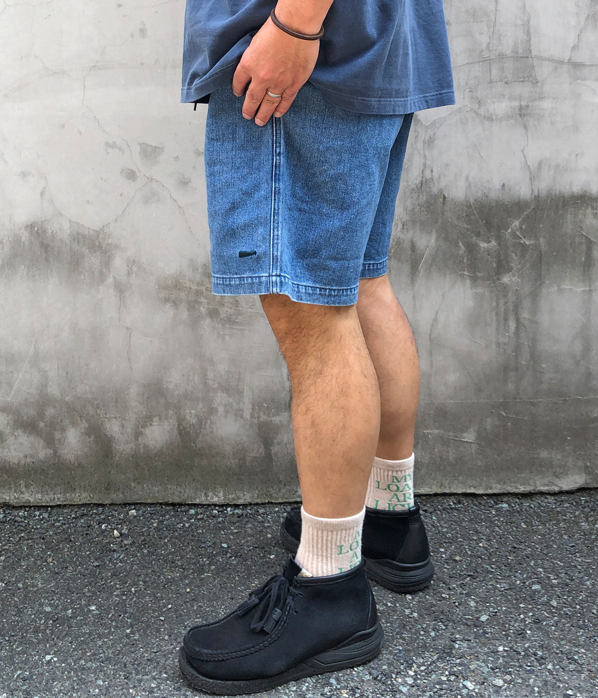 DESCENDANT/SHORE DENIM BEACH SHORTS (INDIGO)