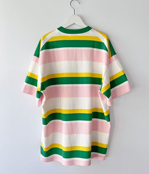 DIGAWEL/MULTI BORDER OVERSIZED T-SHIRT (WHITE)