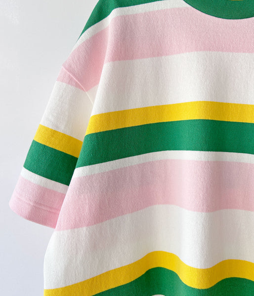 DIGAWEL/MULTI BORDER OVERSIZED T-SHIRT (WHITE)