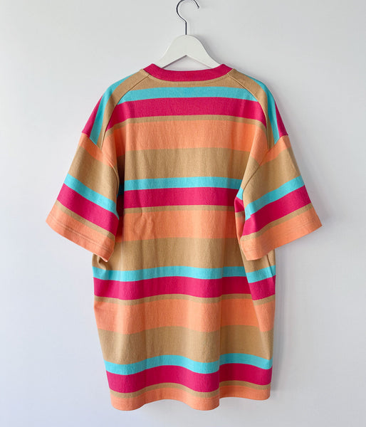 DIGAWEL/MULTI BORDER OVERSIZED T-SHIRT (BEIGE)