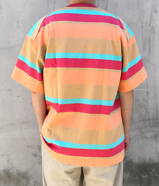 DIGAWEL/MULTI BORDER OVERSIZED T-SHIRT (BEIGE)