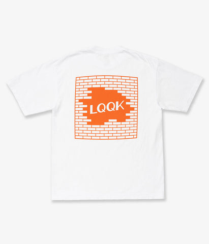 LQQK Studio/BRICK LOGO TEE (WHITE ORANGE)