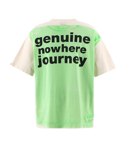 SAINT MICHAEL/BAPE_SS TEE/HANDPRINT/WHT+GRN