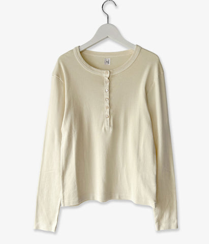 blurhms ROOTSTOCK/CLASSIC RIB HENLEY-NECK L/S (DustIvory)