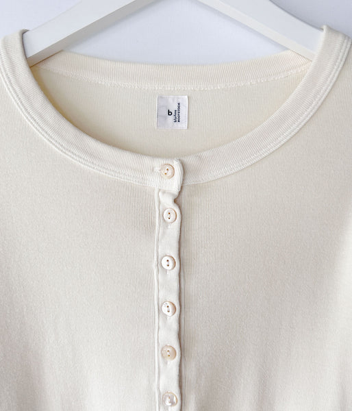 blurhms ROOTSTOCK/CLASSIC RIB HENLEY-NECK L/S (DustIvory)