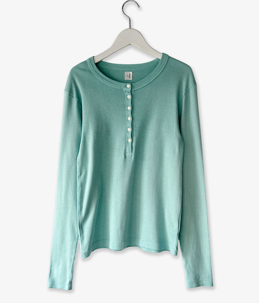 blurhms ROOTSTOCK/CLASSIC RIB HENLEY-NECK L/S (FadeSulfurMint)