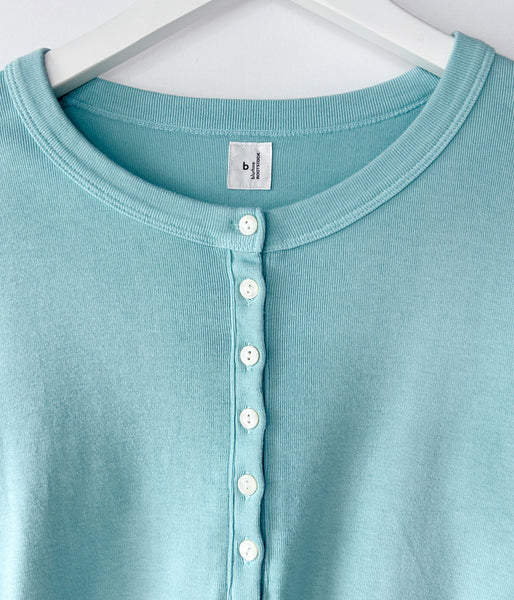blurhms ROOTSTOCK/CLASSIC RIB HENLEY-NECK L/S (FadeSulfurMint)