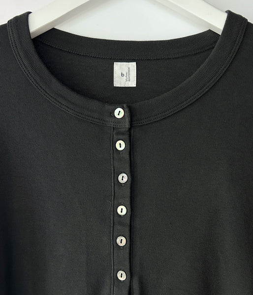 blurhms ROOTSTOCK/CLASSIC RIB HENLEY-NECK L/S (FadeSulfurBlack)