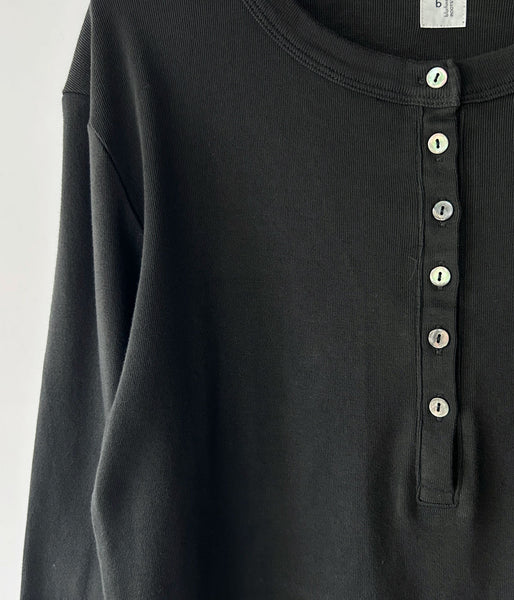 blurhms ROOTSTOCK/CLASSIC RIB HENLEY-NECK L/S (FadeSulfurBlack)