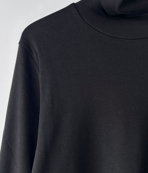 blurhms ROOTSTOCK/SILK COTTON RIB TURTLE-NECKL/S (BLACK)