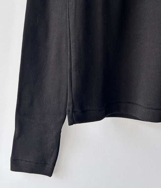blurhms ROOTSTOCK/SILK COTTON RIB TURTLE-NECKL/S (BLACK)