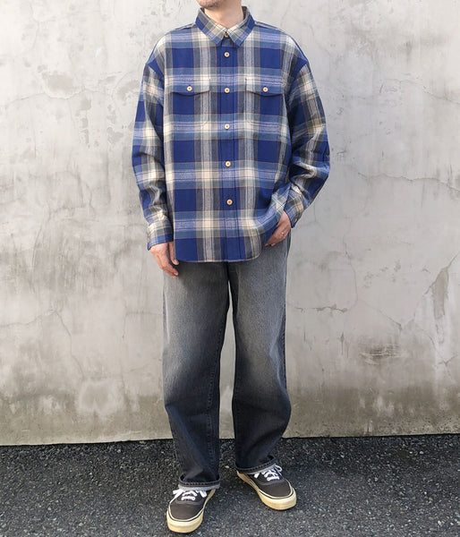 visvim/LUMBER CHECK L/S (BLUE)