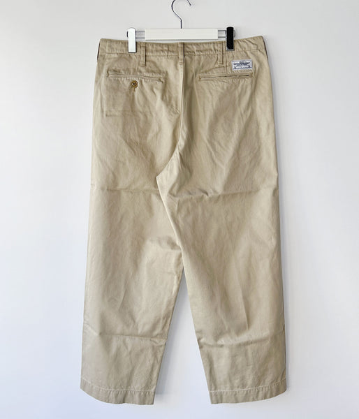 DESCENDANT/SEAFOWL TWILL TROUSERS (BEIGE)