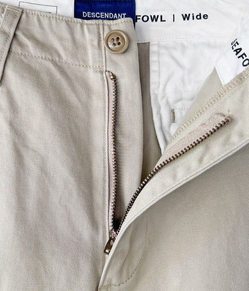 DESCENDANT/SEAFOWL TWILL TROUSERS (BEIGE)