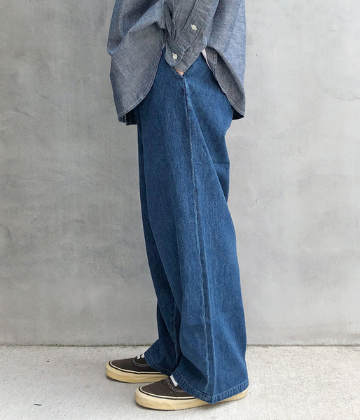DESCENDANT/SF DENIM WIDE TROUSERS (INDIGO)