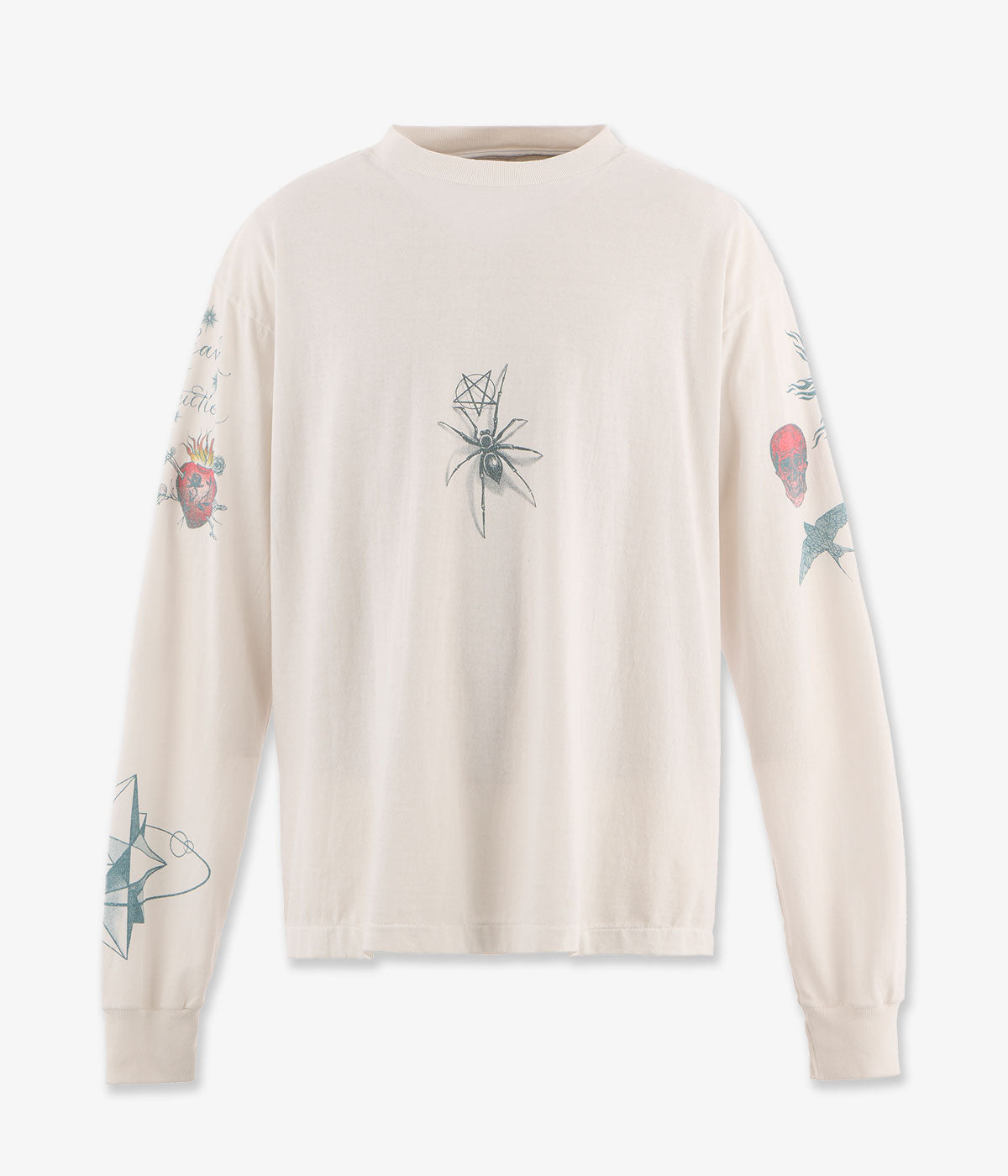 SAINT MICHAEL/DW_LS TEE/TATTOO/WHITE