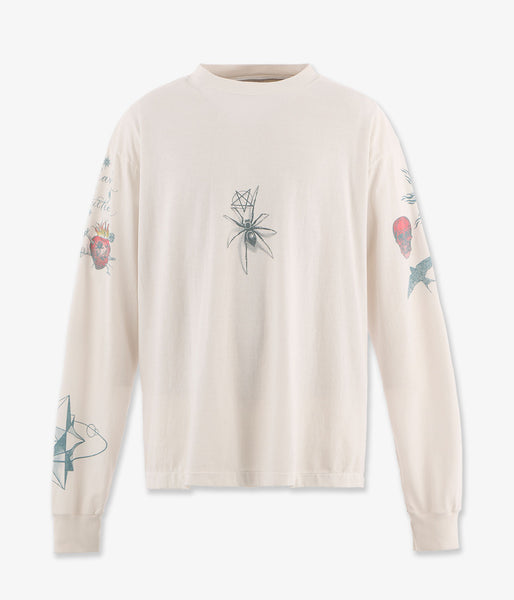 SAINT MICHAEL/DW_LS TEE/TATTOO/WHITE
