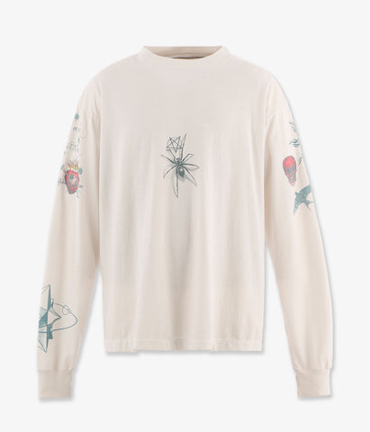 SAINT MICHAEL/DW_LS TEE/TATTOO/WHITE