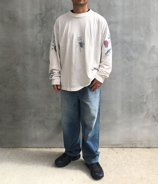 SAINT MICHAEL/DW_LS TEE/TATTOO/WHITE