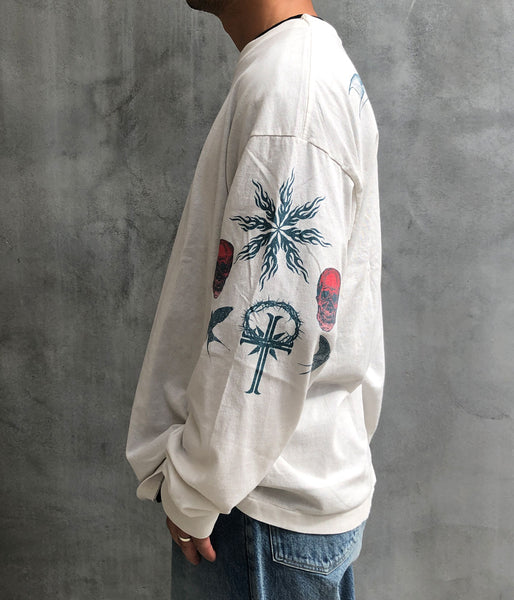 SAINT MICHAEL/DW_LS TEE/TATTOO/WHITE