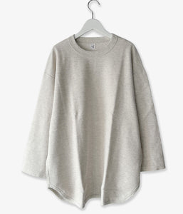 blurhms ROOTSTOCK/ROUGH&SMOOTH THERMAL BASEBALL TEE (HEATHER OATMEAL)