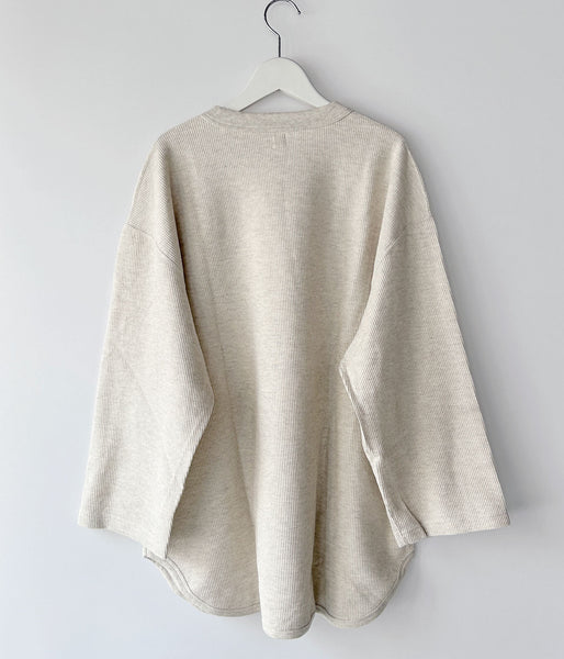 blurhms ROOTSTOCK/ROUGH&SMOOTH THERMAL BASEBALL TEE (HEATHER OATMEAL)
