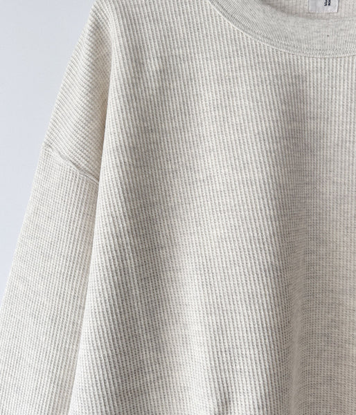 blurhms ROOTSTOCK/ROUGH&SMOOTH THERMAL BASEBALL TEE (HEATHER OATMEAL)