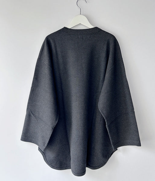 blurhms ROOTSTOCK/ROUGH&SMOOTH THERMAL BASEBALL TEE (HEATHER CHARCOAL)