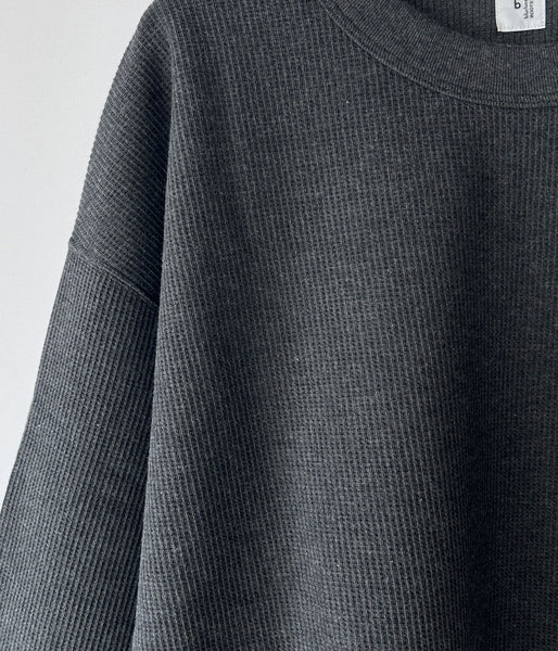 blurhms ROOTSTOCK/ROUGH&SMOOTH THERMAL BASEBALL TEE (HEATHER CHARCOAL)