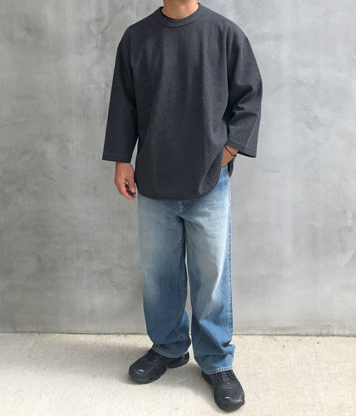 blurhms ROOTSTOCK/ROUGH&SMOOTH THERMAL BASEBALL TEE (HEATHER CHARCOAL)