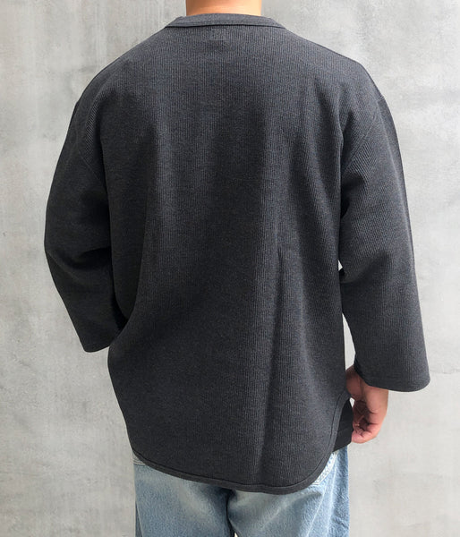 blurhms ROOTSTOCK/ROUGH&SMOOTH THERMAL BASEBALL TEE (HEATHER CHARCOAL)