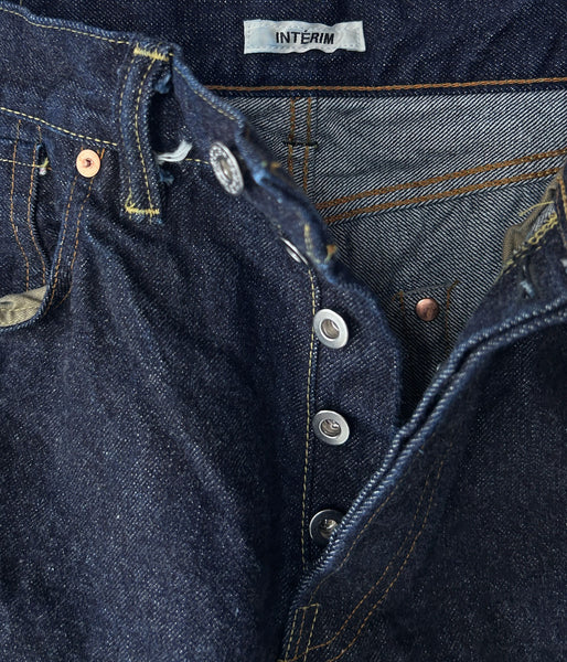 INTERIM/WASH HEAVY KIBATA SHUTTLE WWII 1943 DENIM JEANS (NAVY)