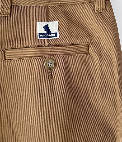 DESCENDANT/DC-3 ORGANIC COTTON TWILL TROUSERS (KhaKee)